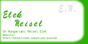 elek meisel business card